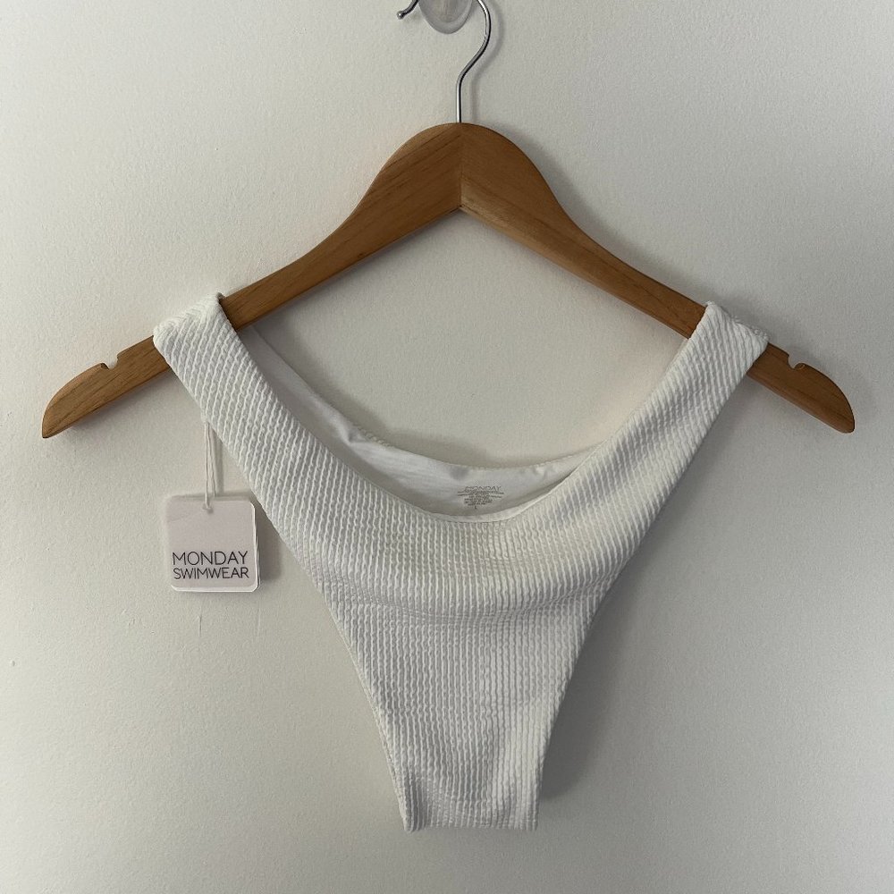 Monday Swimwear Byron Bottom in White Sand